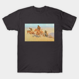 The Buffalo Runners, Big Horn Basin by Frederick Remington T-Shirt